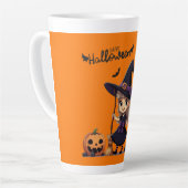 Tasse Latte Cute, anime sorcière Halloween (Angle gauche)