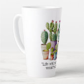 Tasse Latte Cute aquarelle cactus succulents dans les pots (Angle gauche)