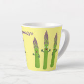 Tasse Latte Cute asperges chantant un trio végétal dessin anim (Angle droit)