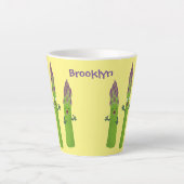 Tasse Latte Cute asperges chantant un trio végétal dessin anim (Devant)