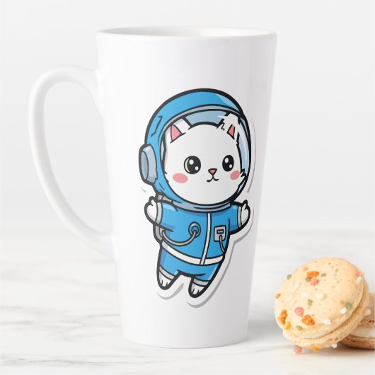 Tasse Latte Cute Astronaut Cat Kawaii  (En situation)