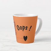 Tasse Latte Cute Bear “Oops!” Orange Latte Mug–Kawaii Bear Cup (Angle droit)