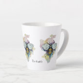 Tasse Latte Cute Bee And Rainbow Wash (Angle droit)