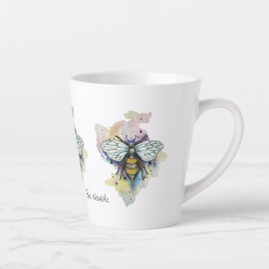 Tasse Latte Cute Bee And Rainbow Wash (Droite)