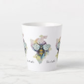 Tasse Latte Cute Bee And Rainbow Wash (Devant)