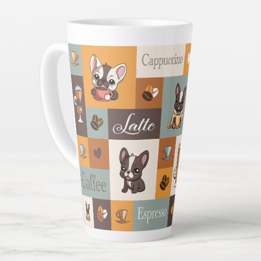 Tasse Latte Cute Bulldog Coffee Love (Angle gauche)