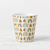 Tasse Latte Cute Bumble Bee et Rainbows Motif (Devant)