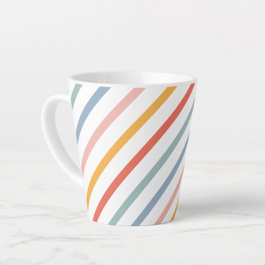 Tasse Latte Cute Candy Striped Diagonal (Angle gauche)