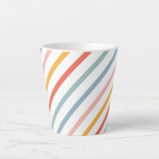 Tasse Latte Cute Candy Striped Diagonal (Devant)