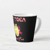 Tasse Latte Cute Cat Yoga - "Respirer, Purr Out" (Angle droit)