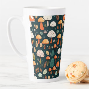 Tasse Latte Cute champignons feuille cottage design