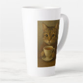 Tasse Latte Cute chaton boit du thé avec vous. (Angle droit)