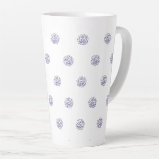 Tasse Latte Cute Chic Motif Lavande Polka Point (Angle droit)
