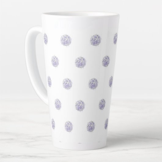 Tasse Latte Cute Chic Motif Lavande Polka Point (Angle gauche)