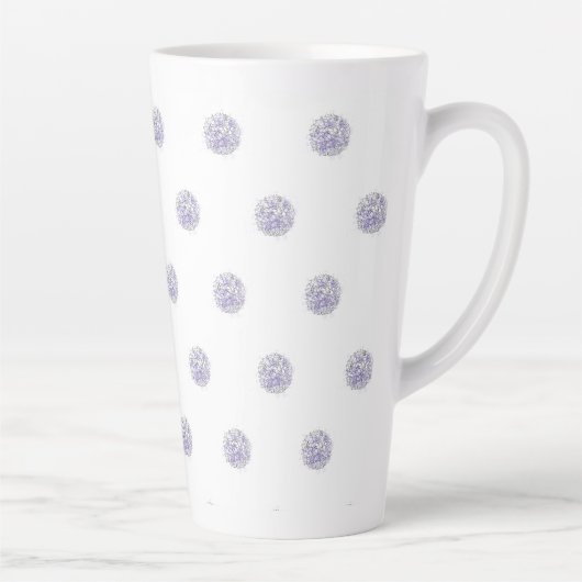 Tasse Latte Cute Chic Motif Lavande Polka Point (Droite)