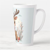 Tasse Latte Cute Christmas Reindeer Scene Snowy Forest (Droite)