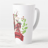 Tasse Latte Cute Christmas Unicorn Nom personnalisé (Angle droit)