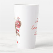 Tasse Latte Cute Custom Mom Aquarelle Noël Père Noël (Devant)