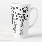 Tasse Latte Cute Dalmatiens Noir & Blanc Zones Joyeuses (Droite)