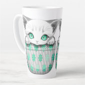 Tasse Latte Cute de chat et pointe joueuse à partir d'une poch (Angle gauche)