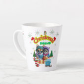Tasse Latte Cute dog and cat Christmas squad design  (Angle gauche)