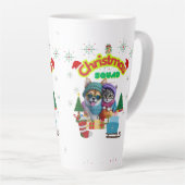 Tasse Latte Cute dog and cat Christmas squad design  (Angle droit)
