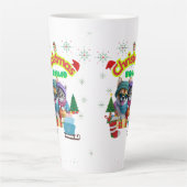Tasse Latte Cute dog and cat Christmas squad design  (Devant)