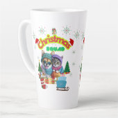 Tasse Latte Cute dog and cat Christmas squad design  (Angle gauche)