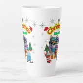 Tasse Latte Cute dog and cat Christmas squad design  (Devant)