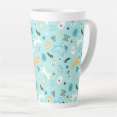Tasse Latte Cute Easter Bunny Pattern Kawaii Rabbits Eggs  (Angle droit)