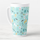 Tasse Latte Cute Easter Bunny Pattern Kawaii Rabbits Eggs  (Angle gauche)