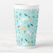 Tasse Latte Cute Easter Bunny Pattern Kawaii Rabbits Eggs  (Devant)