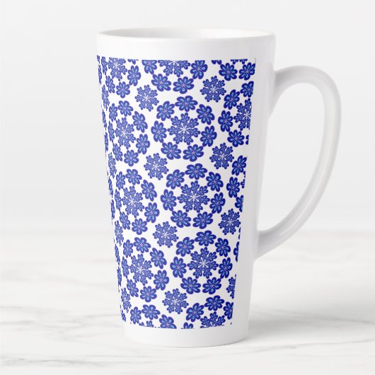 Tasse Latte Cute et moderne Blue Evil Eye Floral Art Motif (Droite)