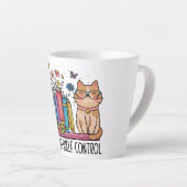 Tasse Latte Cute Floral Livres et Chat (Angle droit)