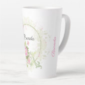 Tasse Latte Cute florale rose florale cuite latte (Angle droit)