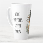 Tasse Latte Cute Fox Floral couronne hiver merveilleux (Angle gauche)