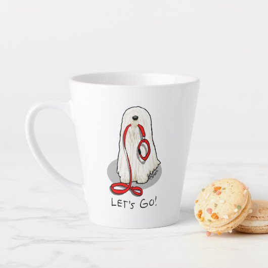Tasse Latte Cute Funny Let's Go! Walk Komondor Dog with Leash (En situation)