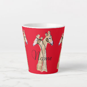 Tasse Latte Cute Giraffe Couple Thunder_Cove