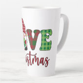 Tasse Latte Cute Gnome Love Christmas Buffalo Plaid (Angle droit)