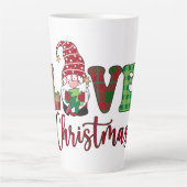 Tasse Latte Cute Gnome Love Christmas Buffalo Plaid (Devant)