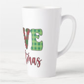 Tasse Latte Cute Gnome Love Christmas Buffalo Plaid (Droite)