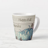 Tasse Latte Cute Grey Bois Automne Bleu Citrouille Café M (Angle droit)