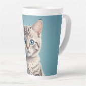 Tasse Latte Cute grey tabby kitten (Angle droit)