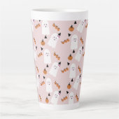 Tasse Latte Cute Halloween Ghost Ghoul Orange Rose Confetti (Devant)