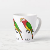 Tasse Latte Cute happy parrot (Angle droit)