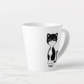 Tasse Latte Cute Happy Tuxedo Chat (Angle droit)