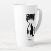 Tasse Latte Cute Happy Tuxedo Chat (Angle droit)