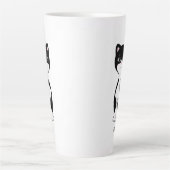 Tasse Latte Cute Happy Tuxedo Chat (Devant)