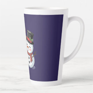 Tasse Latte Cute Holiday Reindeer & Snowman