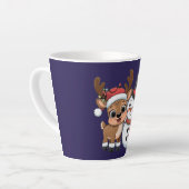 Tasse Latte Cute Holiday Reindeer & Snowman (Angle gauche)
